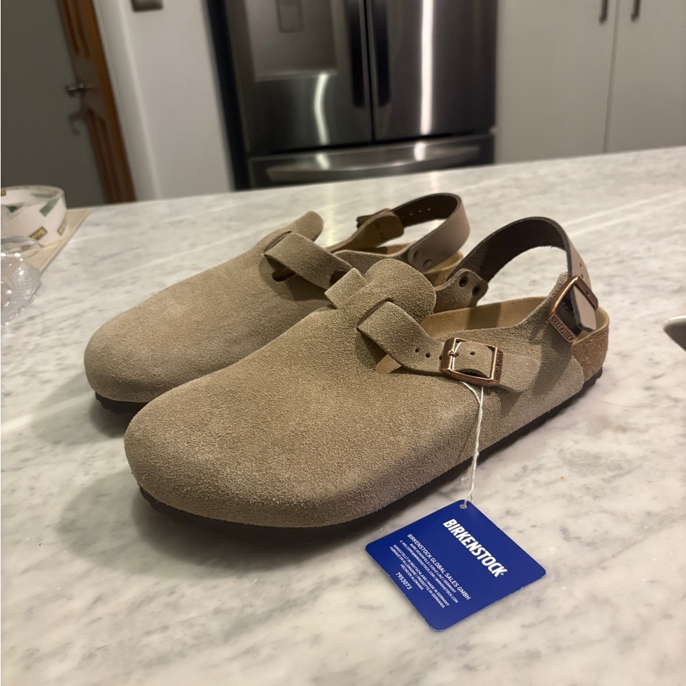 NWT Birkenstock Tokio Suede Leather Taupe in Men’s EU 43 / US 10-10.5